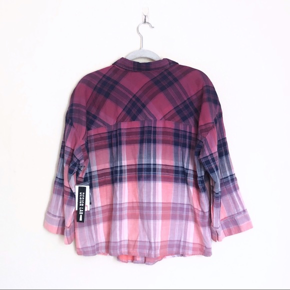 NWT Lord & Taylor Pink Plaid Button-down Shirt - Picture 5 of 6